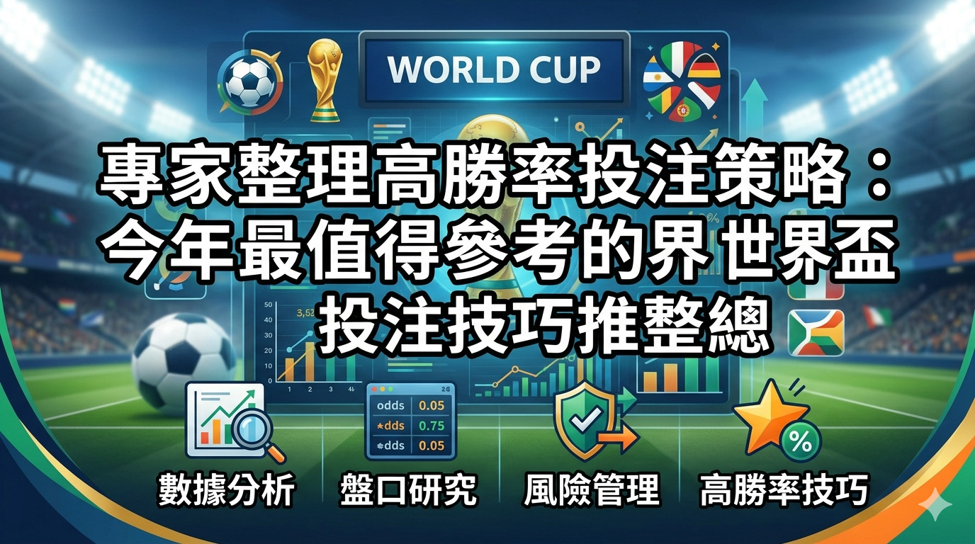 專家整理高勝率投注策略:今年最值得參考的世界盃投注技巧推薦總整理